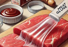 Stora köttleverantörer i USA avslöjade med att använda lim på kött för att sätta ihop rester och bedrägligt sälja dem som premiumbitar lim på kött